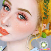 عدسات لاصقة ثلاثية اللون من جيو بلون أخضر