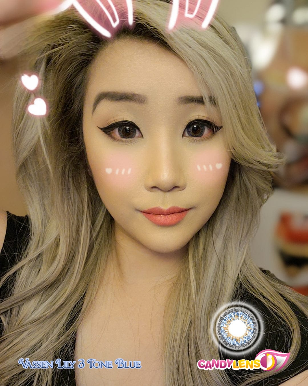 Lily 3 Tone Blue Color Lens wear by Diana