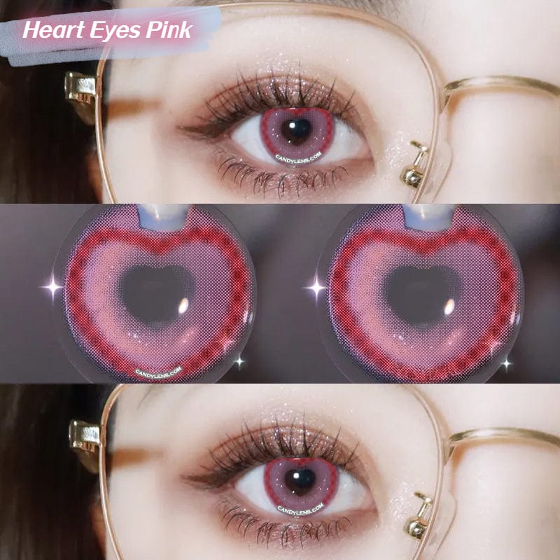 Heart Eyes Pink Contacts (0.00 only)