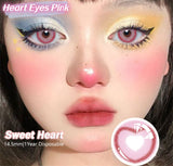 Heart Eyes Pink Contacts (0.00 only)