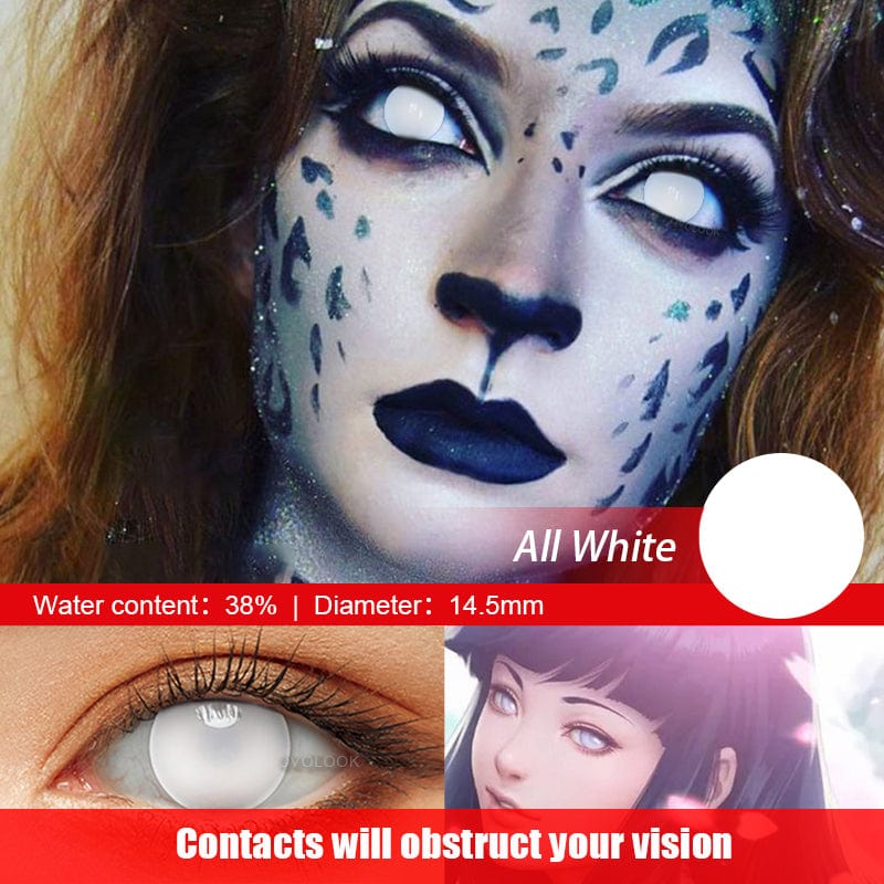 All Black / All White / Night Purple Cosplay Contacts (0.00 only)
