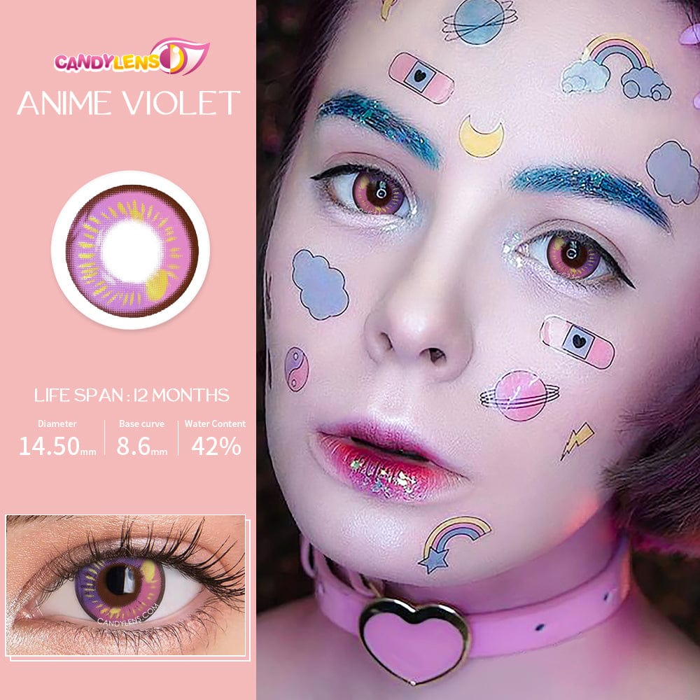 Anime Sparkle Violet Prescription (12 months) Cosplay Contacts