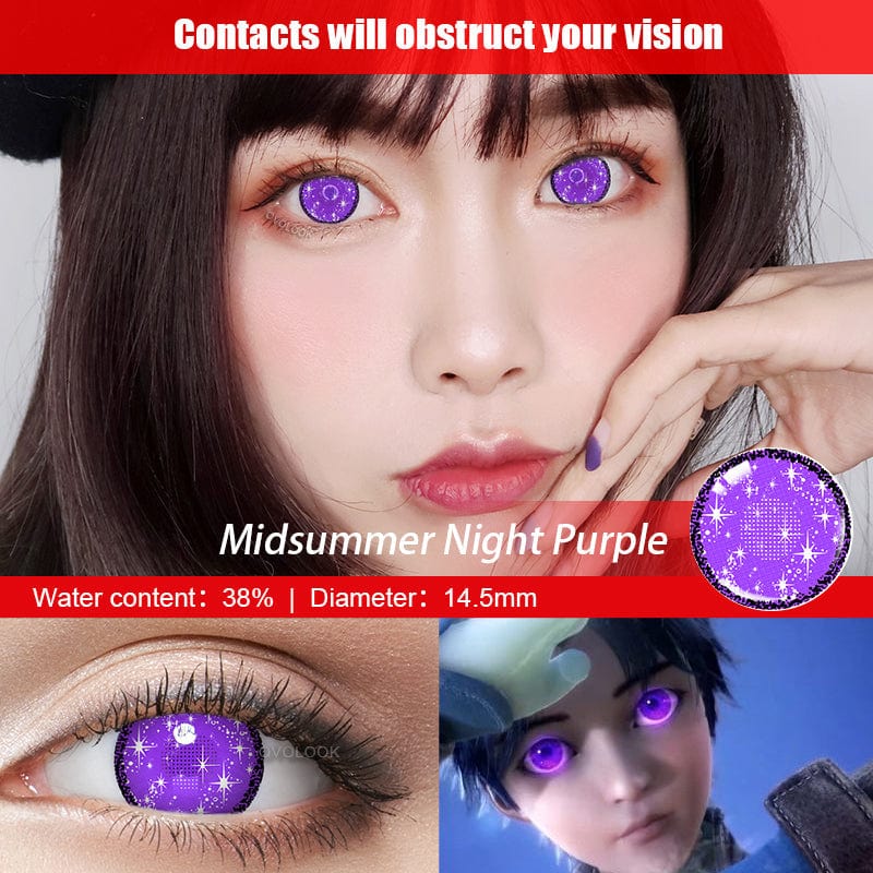 All Black / All White / Night Purple Cosplay Contacts (0.00 only)