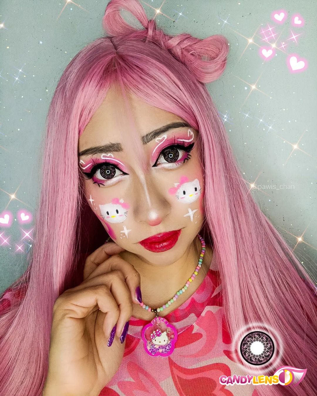 Villea Blush Pink Contacts, Halloween Lens