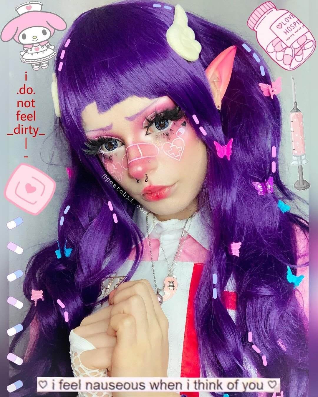 Colourfuleye Cherry Cat Purple Cosplay Contacts