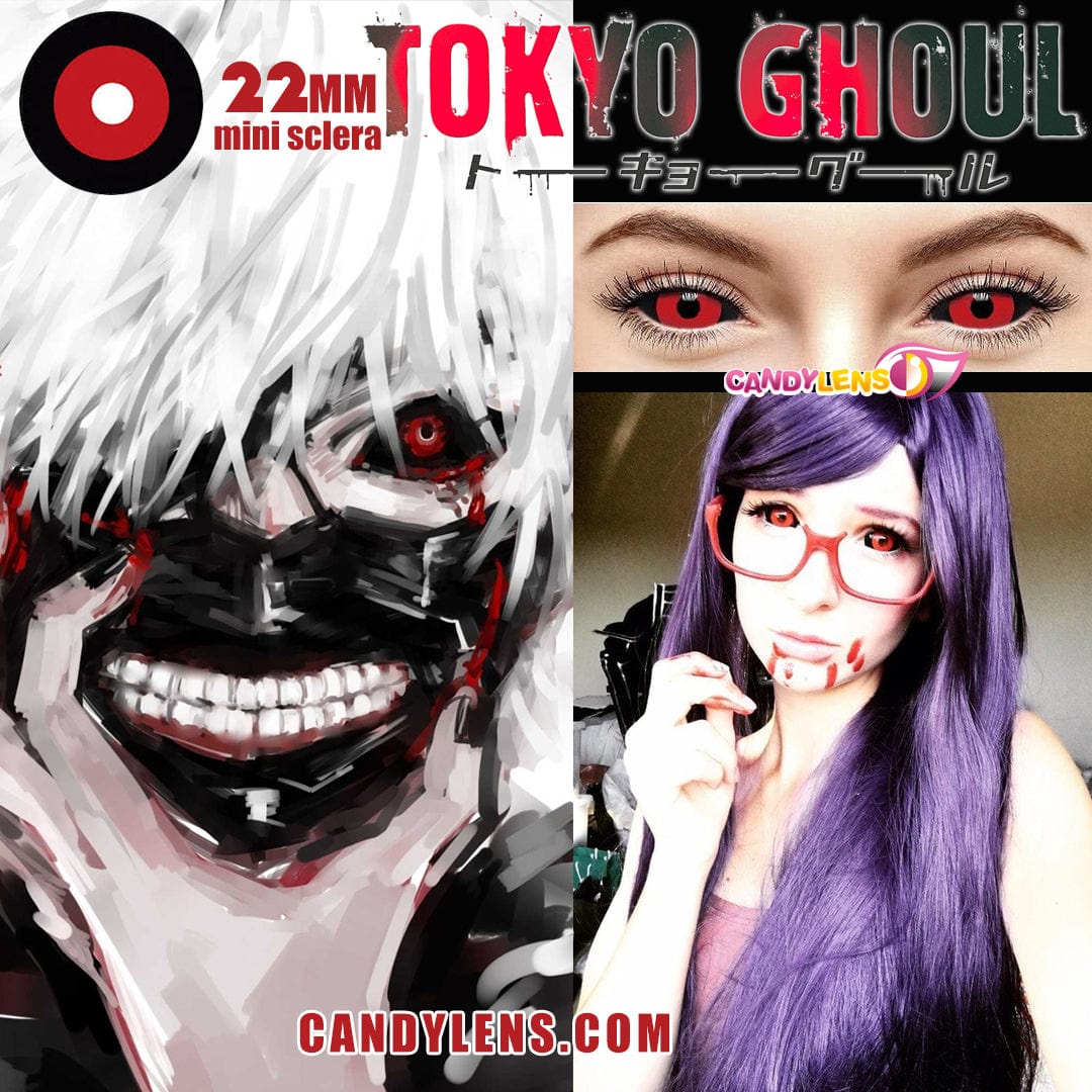 22mm Full Sclera Tokyo Ghoul Contacts