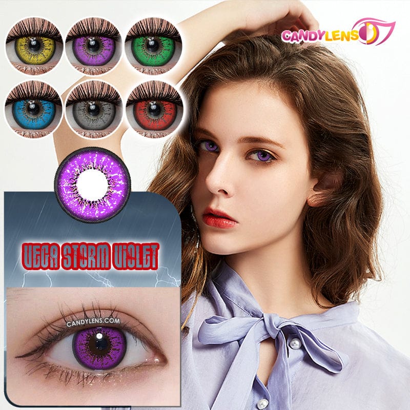 Colourfuleye Cherry Cat Purple Cosplay Contacts